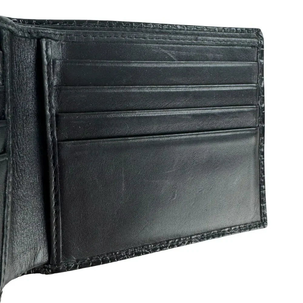 Prada Croc-Embossed Bifold Wallet